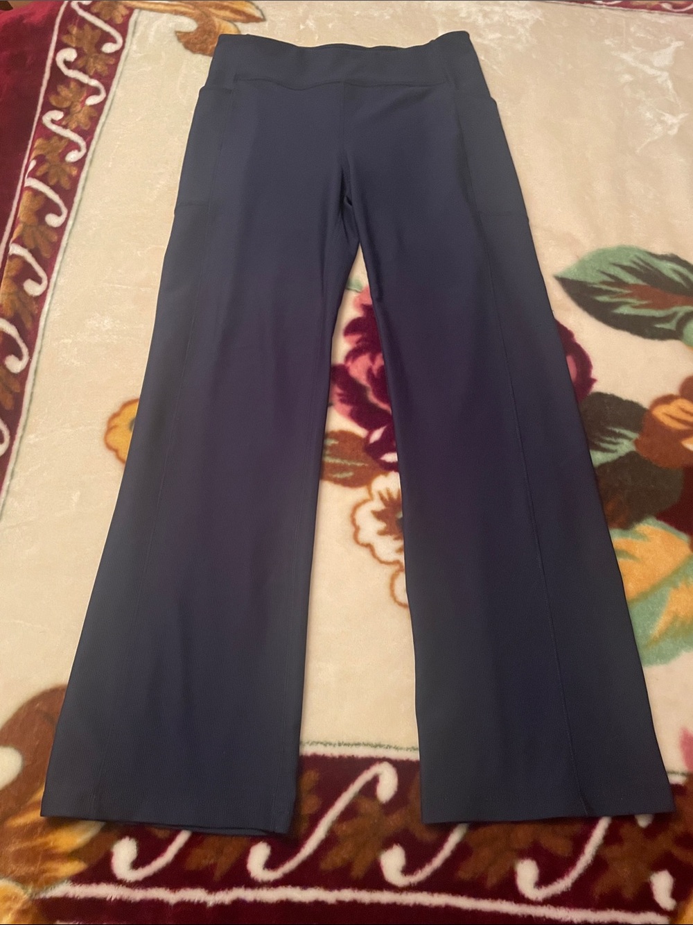 32 Degrees Navy Stretch Wide-Leg Ponte Pants Size Medium